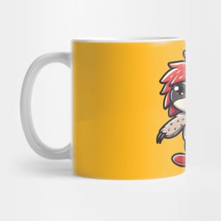 Skateboarding Sloth Manga Style Design - Cool Shaggy Hair Mug